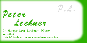 peter lechner business card